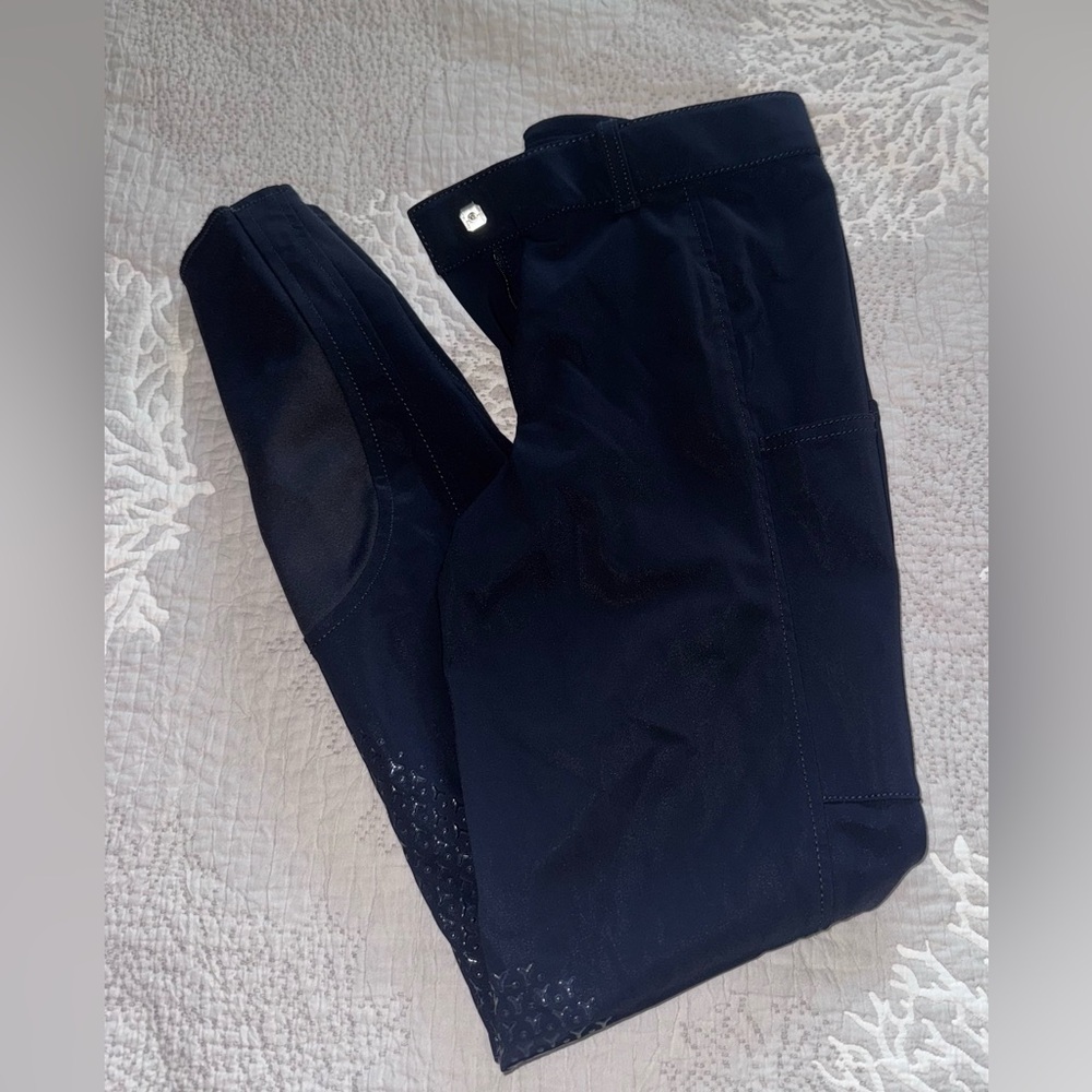 Preowned Equiline black knee patch  lightweight breeches size 44